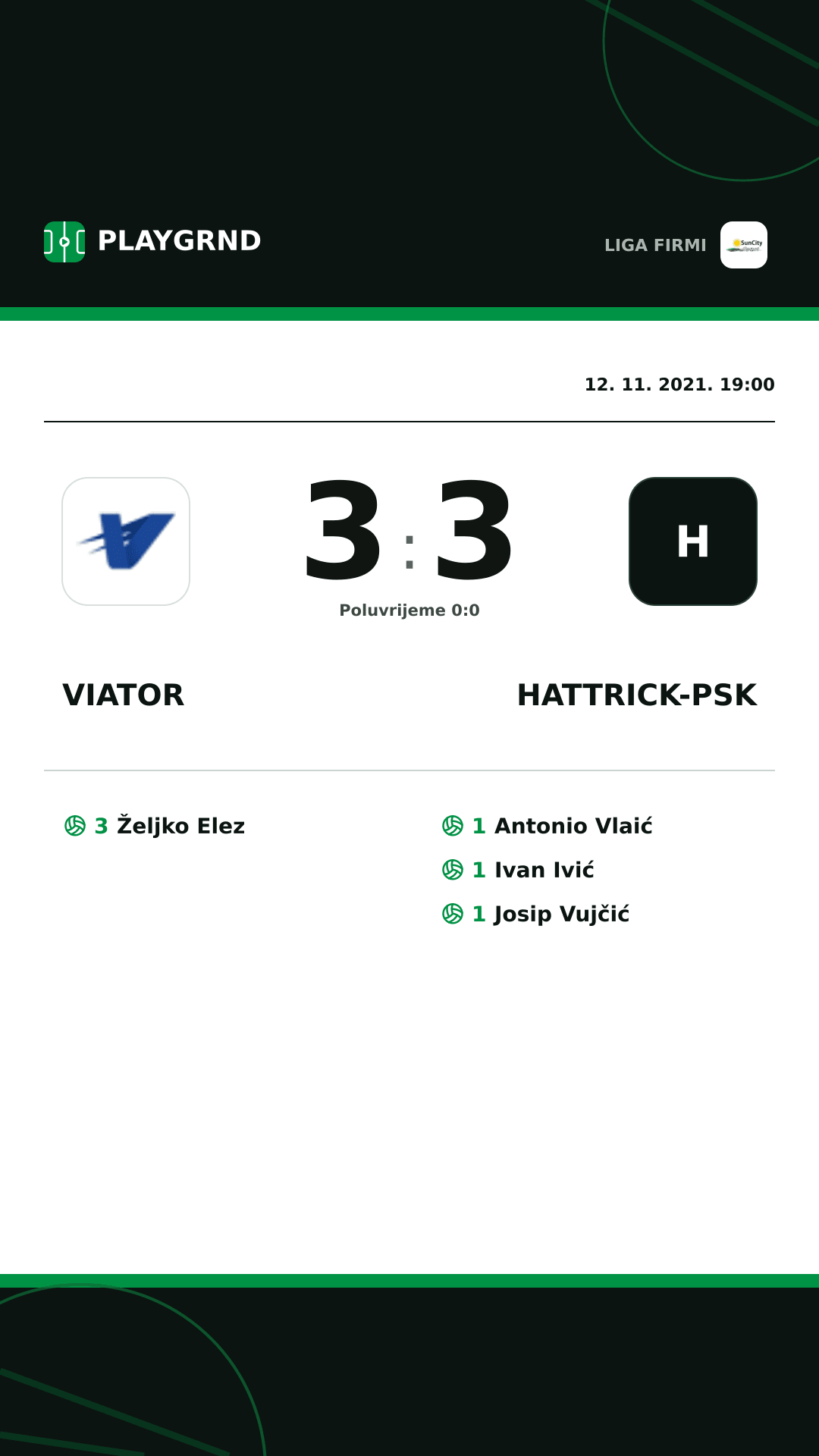 Instagram slika: Viator 3:3 Hattrick-Psk