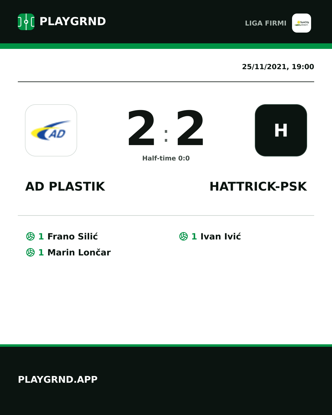 Instagram artwork: AD Plastik 2:2 Hattrick-Psk