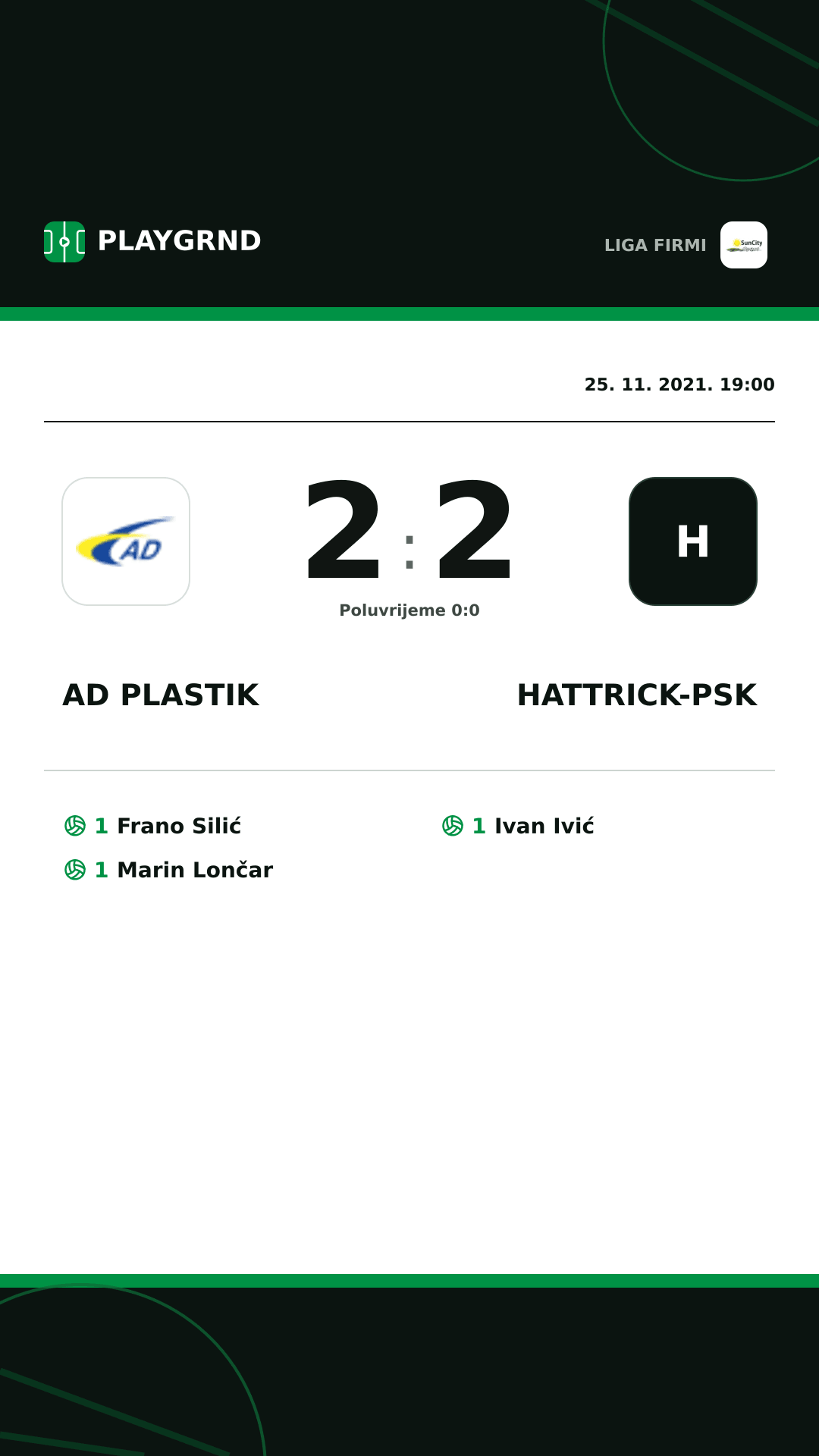 Instagram slika: AD Plastik 2:2 Hattrick-Psk