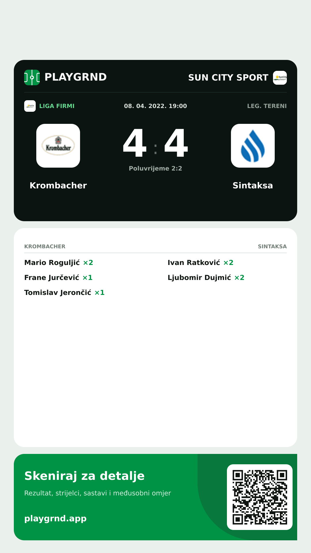 Story image: Krombacher 4:4 Sintaksa