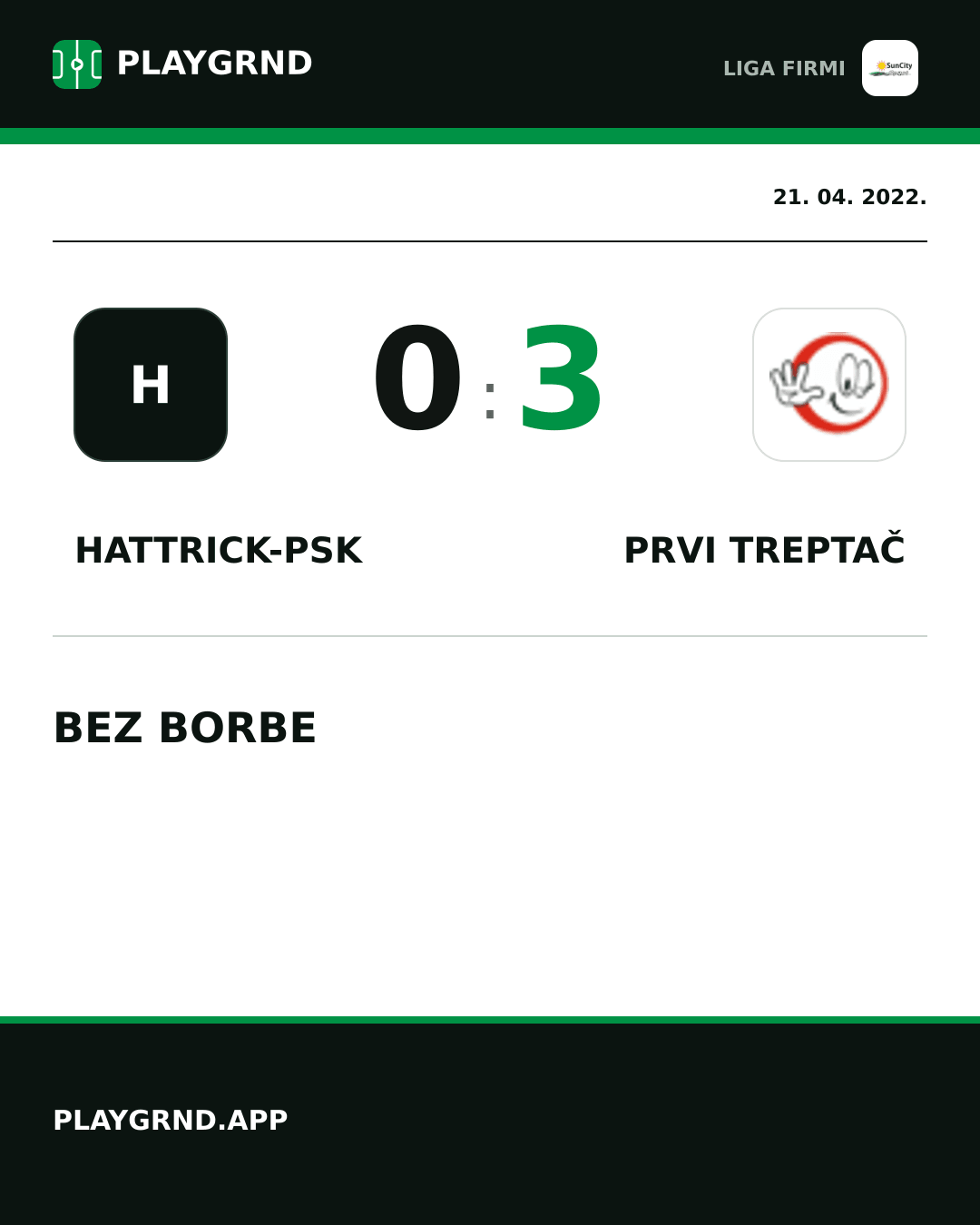 Instagram slika: Hattrick-Psk 0:3 Prvi Treptač