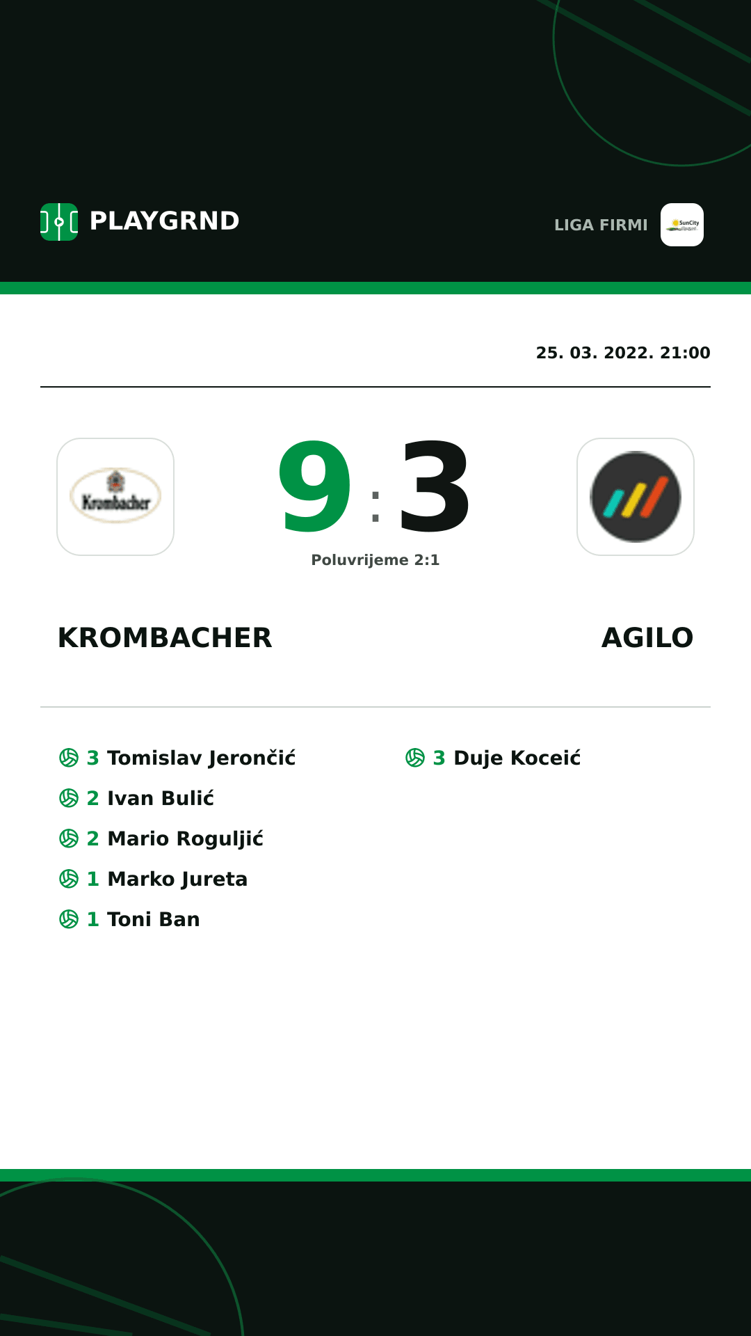 Instagram slika: Krombacher 9:3 Agilo