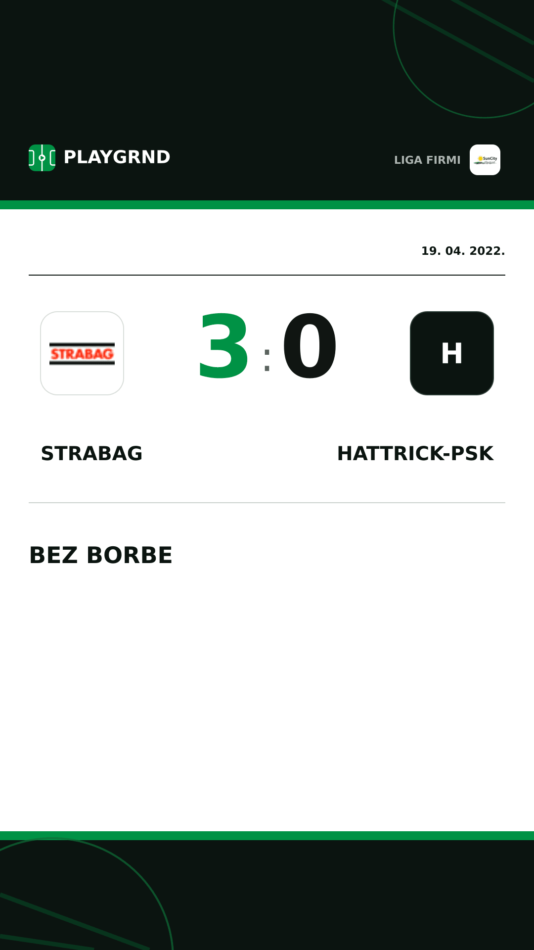 Instagram slika: Strabag 3:0 Hattrick-Psk