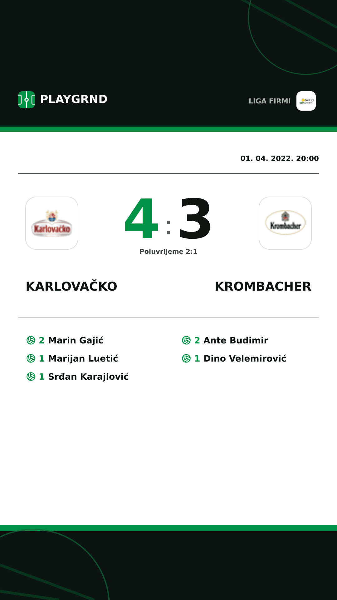 Instagram slika: Karlovačko 4:3 Krombacher