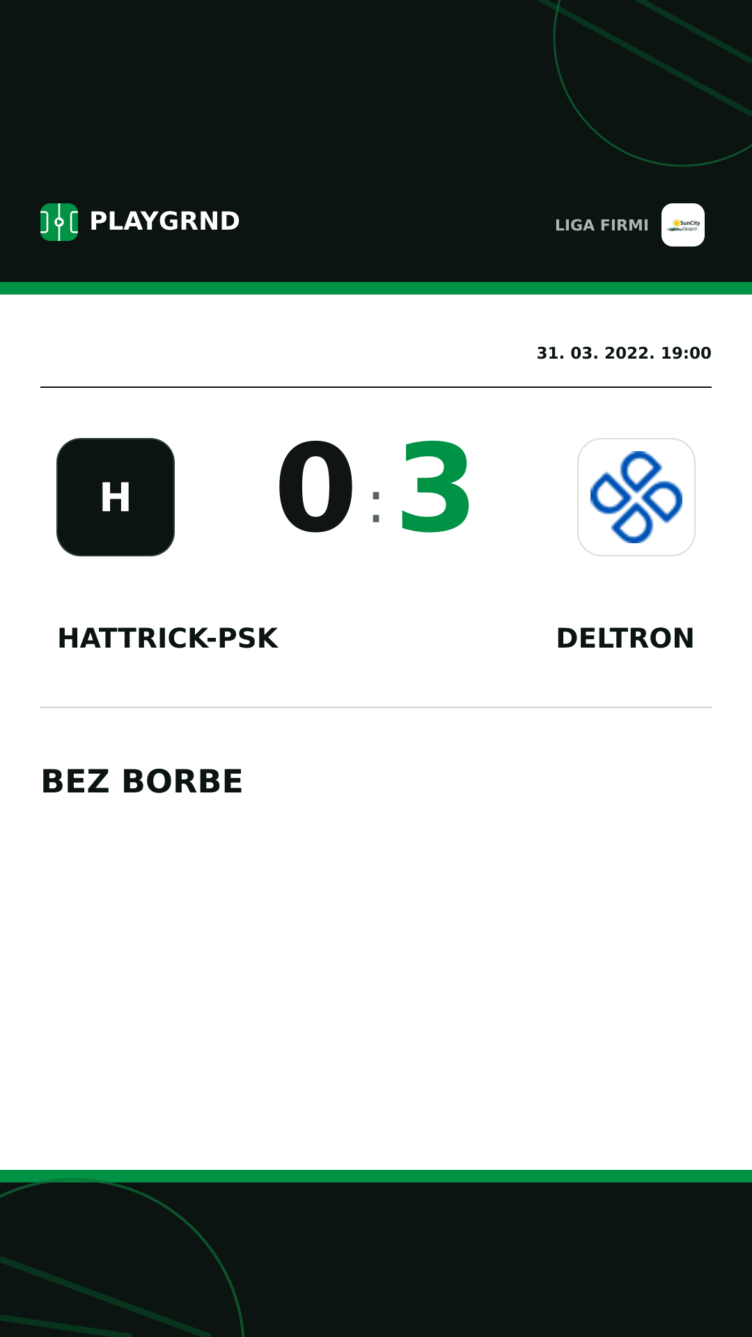 Instagram slika: Hattrick-Psk 0:3 Deltron