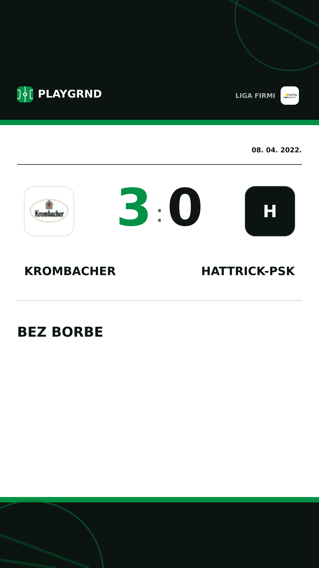 Instagram slika: Krombacher 3:0 Hattrick-Psk