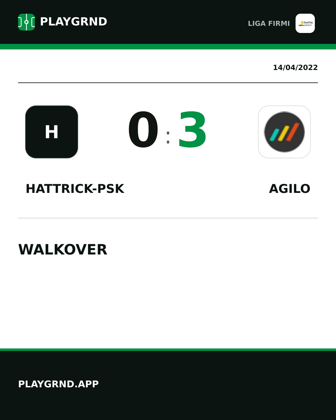 Instagram artwork: Hattrick-Psk 0:3 Agilo
