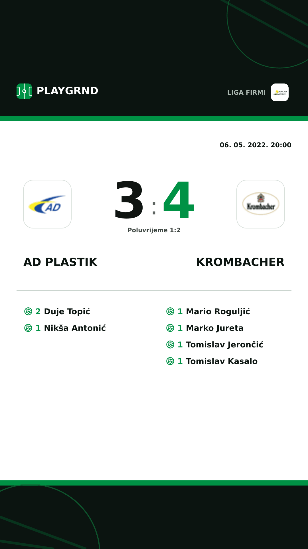 Instagram slika: AD Plastik 3:4 Krombacher