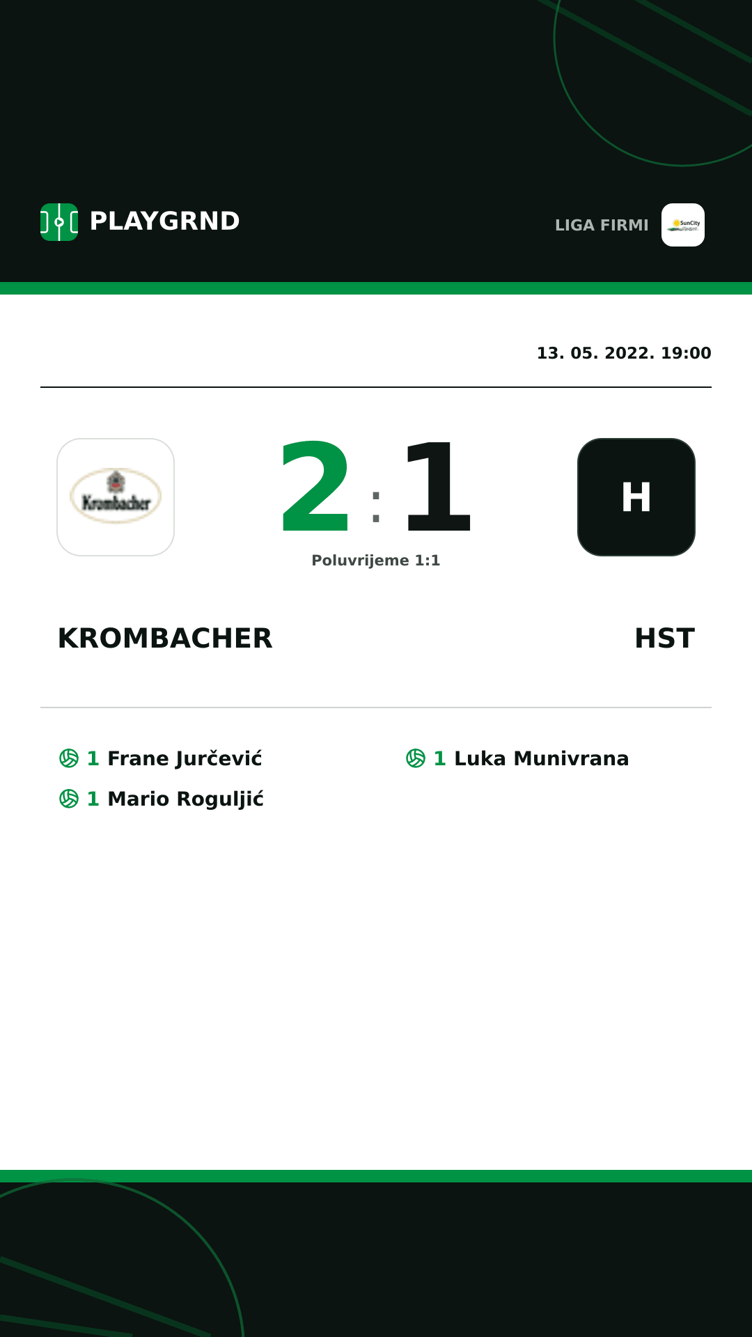 Instagram slika: Krombacher 2:1 Hst