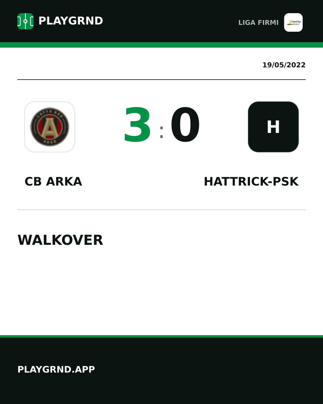 Instagram artwork: CB Arka 3:0 Hattrick-Psk