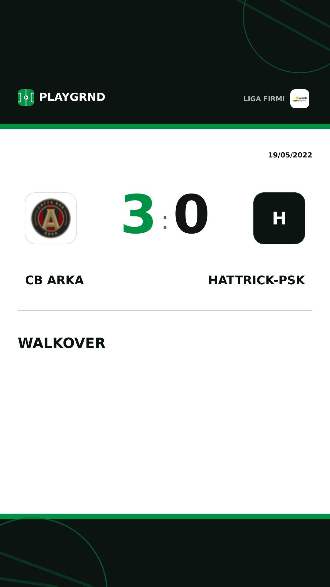 Instagram artwork: CB Arka 3:0 Hattrick-Psk