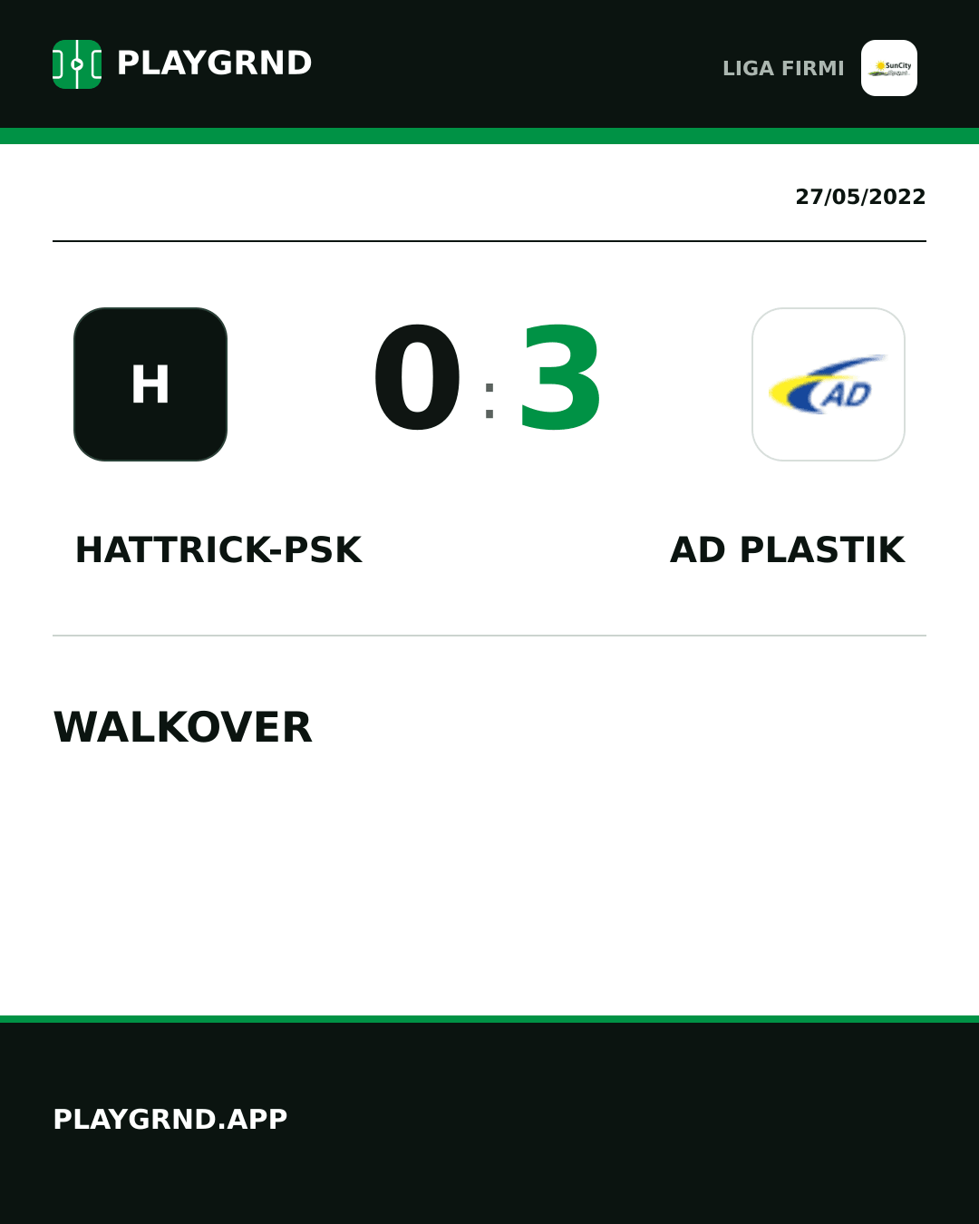 Instagram artwork: Hattrick-Psk 0:3 AD Plastik