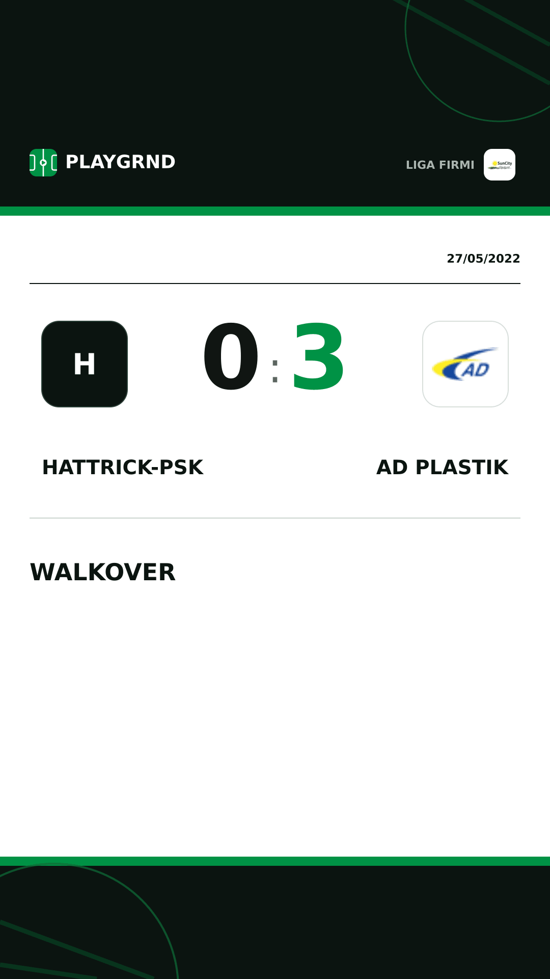 Instagram artwork: Hattrick-Psk 0:3 AD Plastik