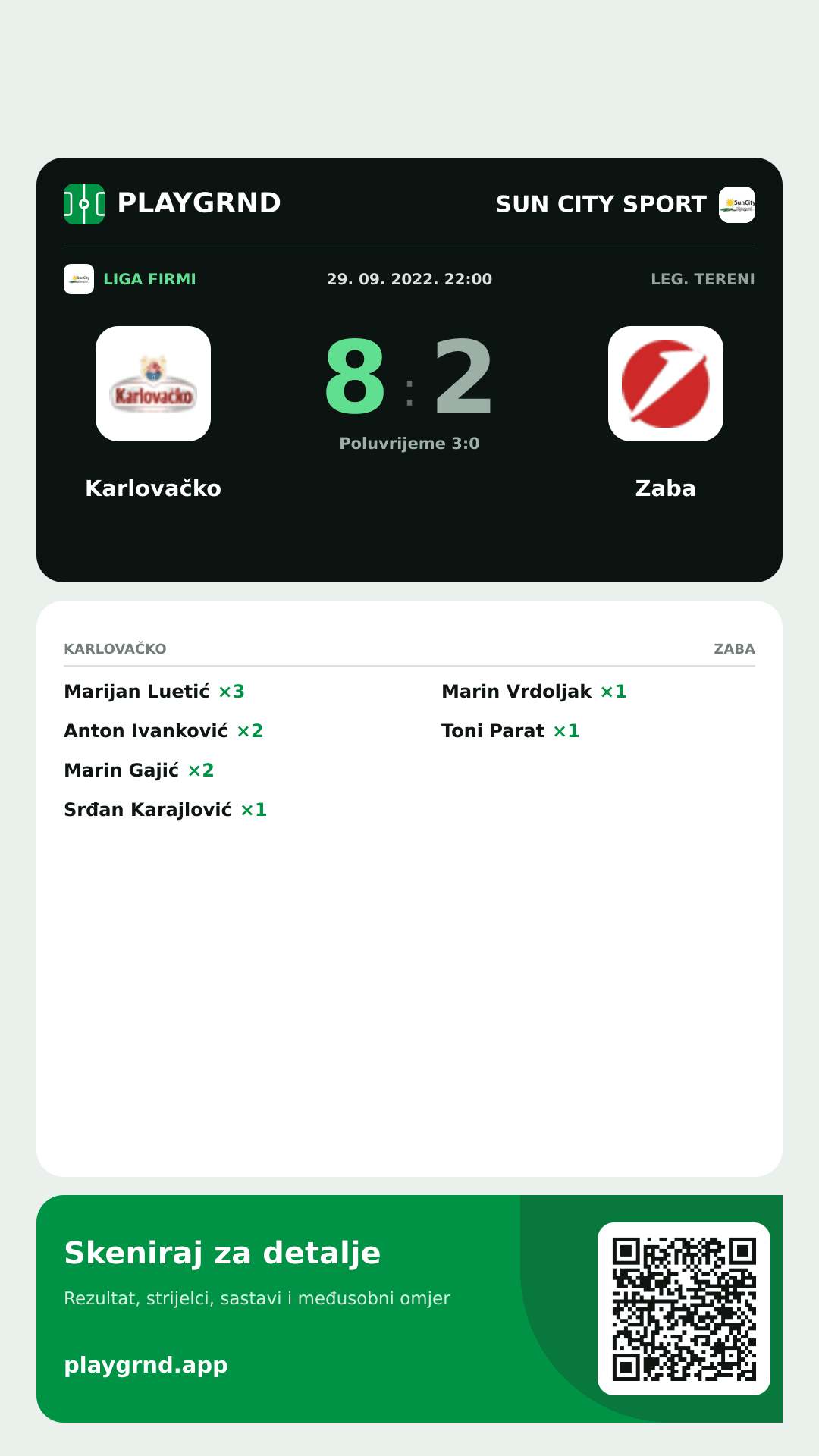 Story image: Karlovačko 8:2 Zaba