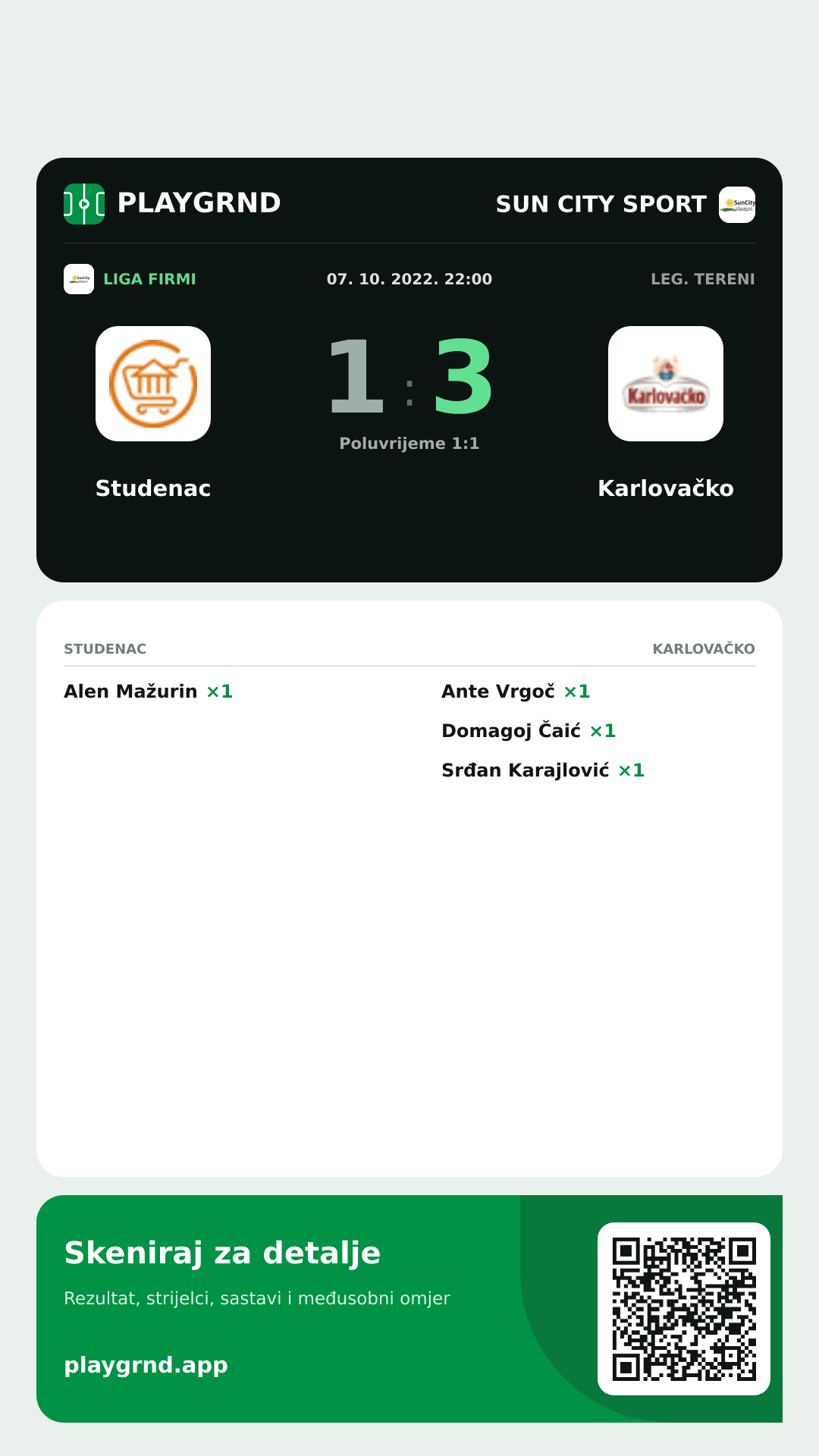 Story slika: Studenac 1:3 Karlovačko