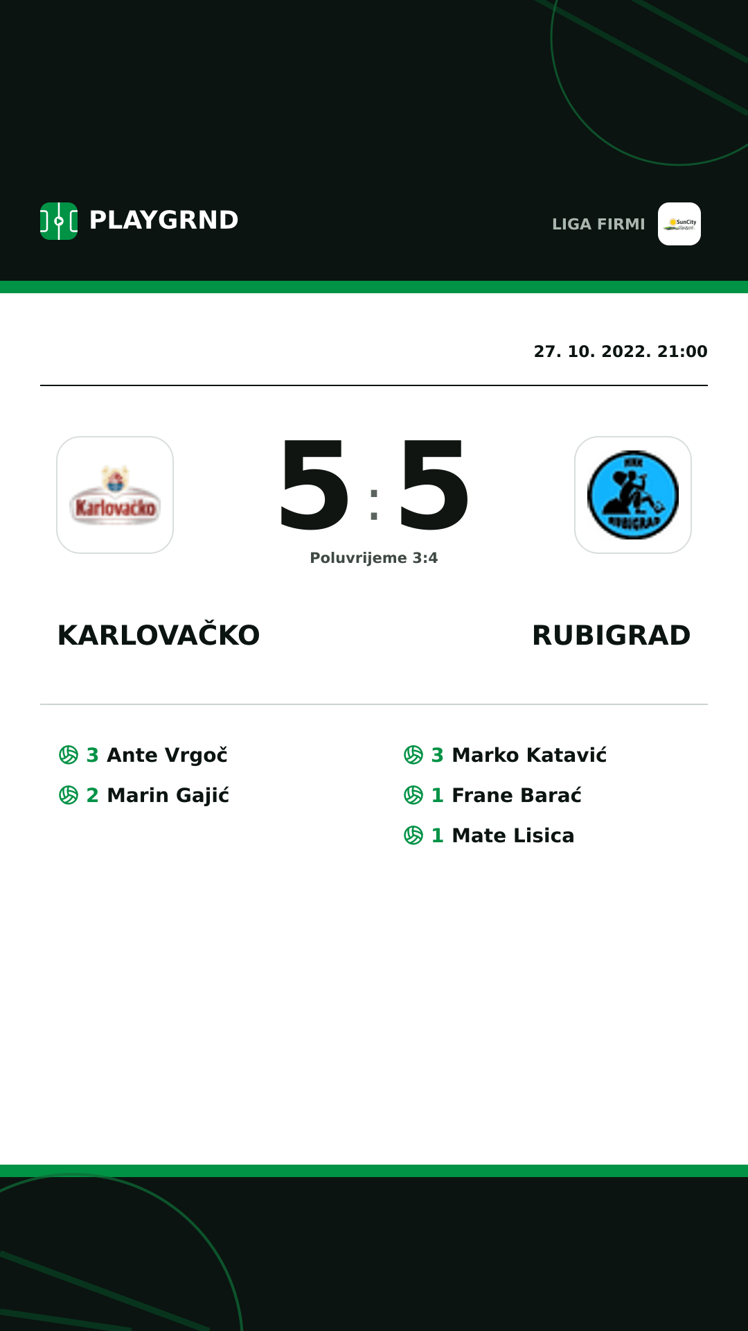 Instagram slika: Karlovačko 5:5 Rubigrad