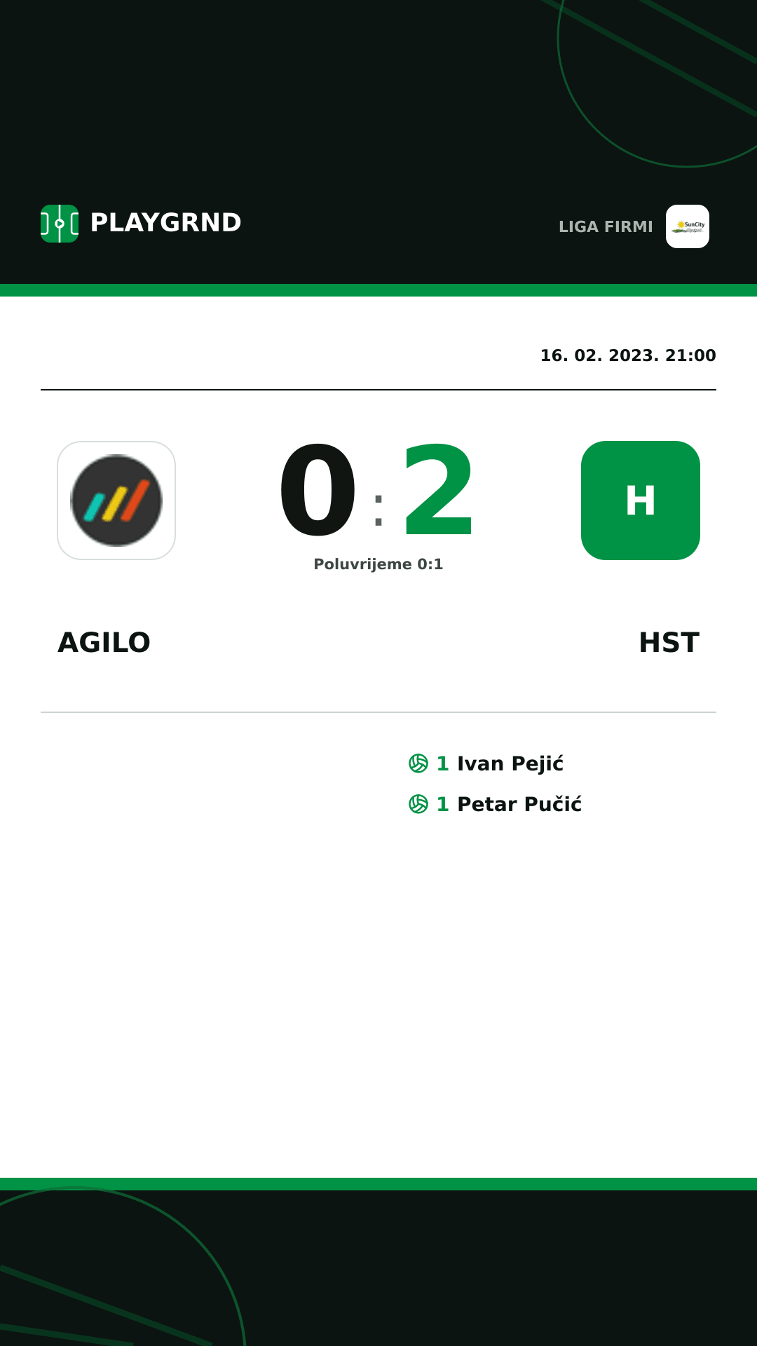 Instagram slika: Agilo 0:2 Hst