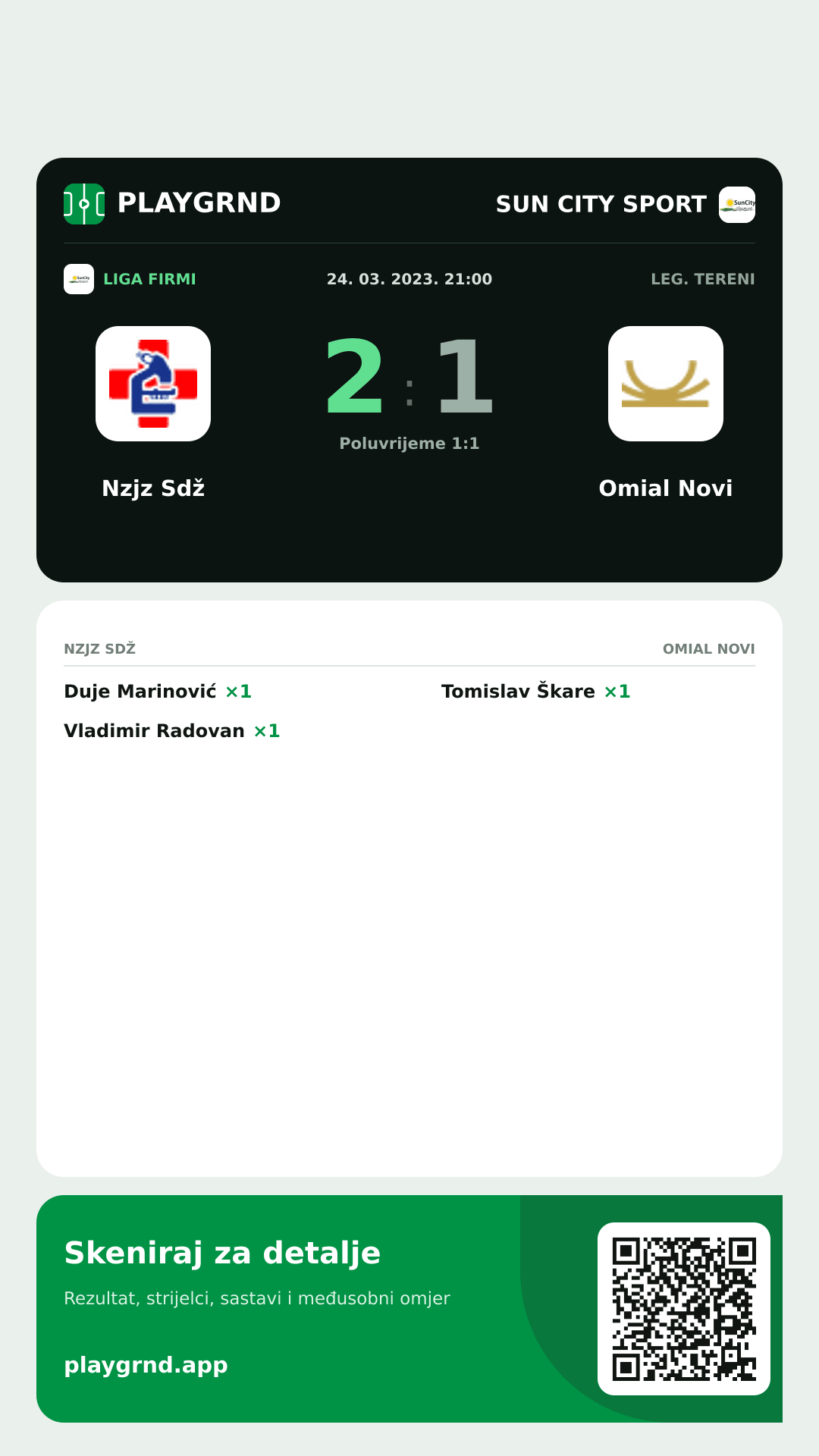 Story slika: Nzjz Sdž 2:1 Omial Novi