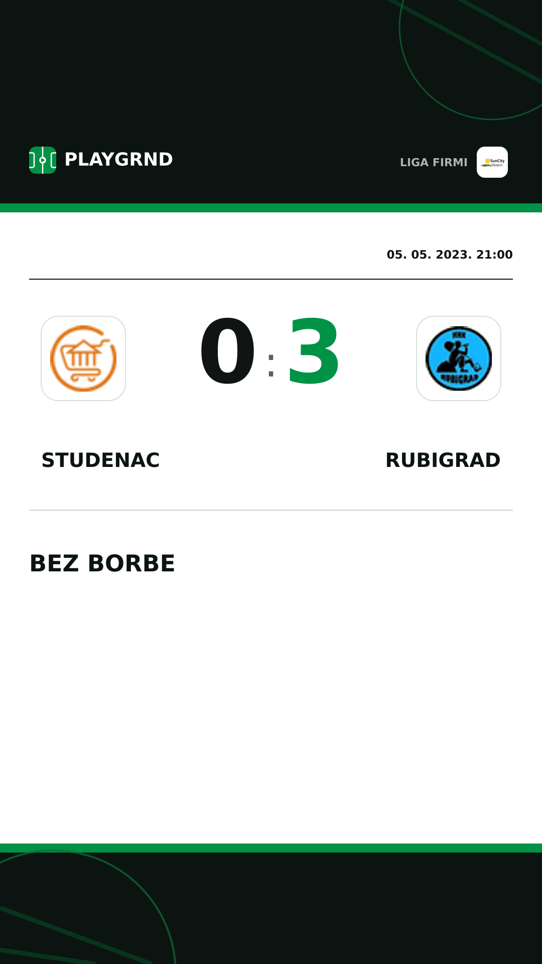 Instagram slika: Studenac 0:3 Rubigrad