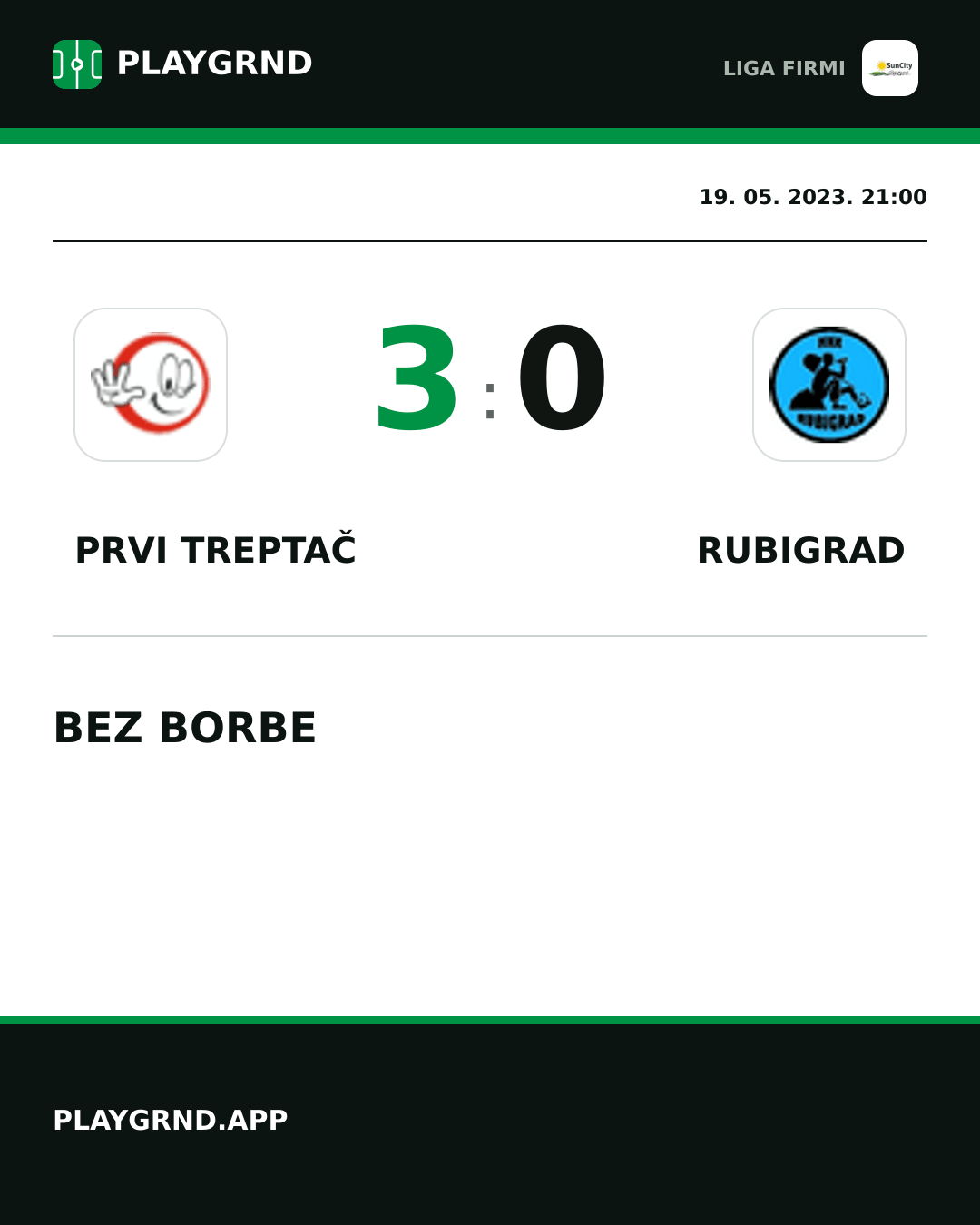 Instagram slika: Prvi Treptač 3:0 Rubigrad