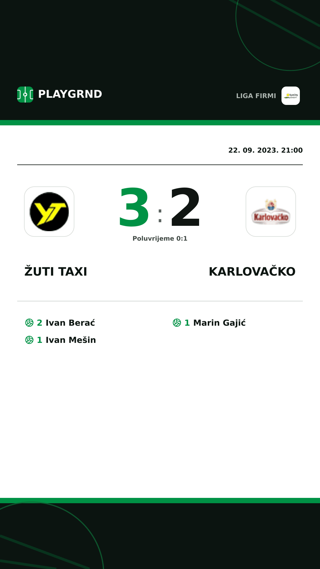 Instagram slika: Žuti Taxi 3:2 Karlovačko