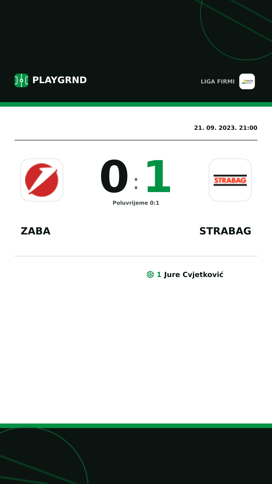 Instagram slika: Zaba 0:1 Strabag