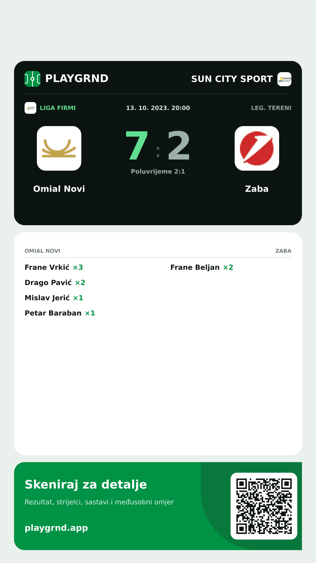 Story slika: Omial Novi 7:2 Zaba