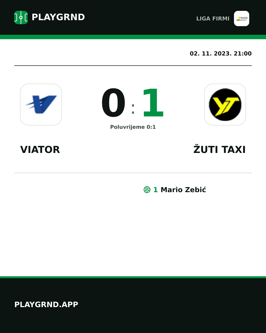 Instagram slika: Viator 0:1 Žuti Taxi