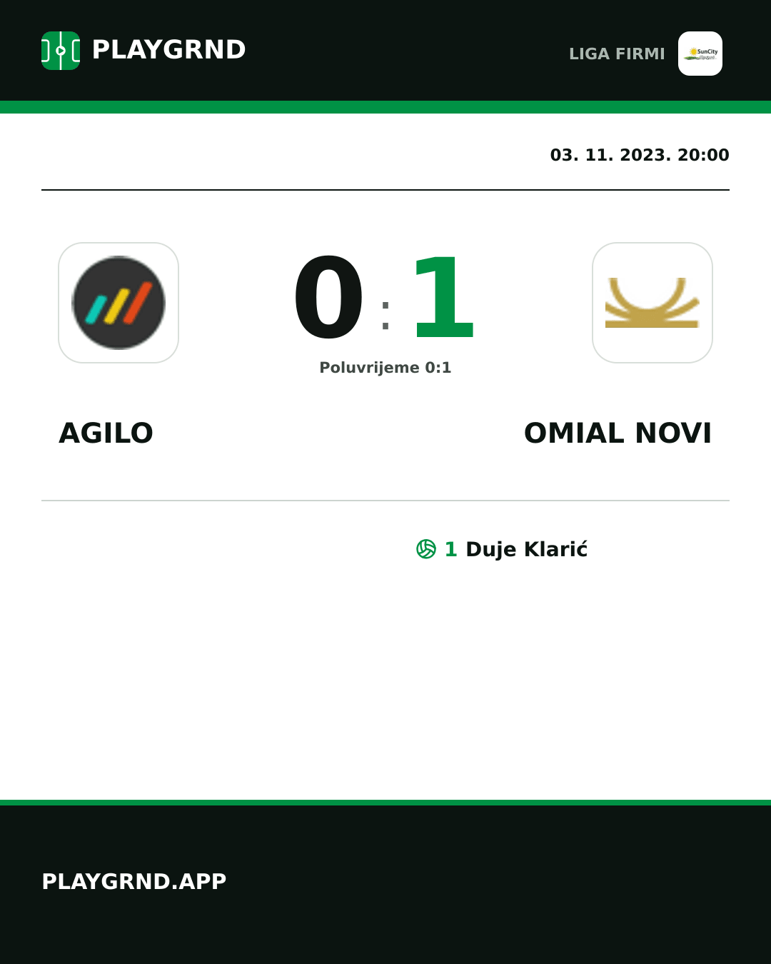 Instagram slika: Agilo 0:1 Omial Novi