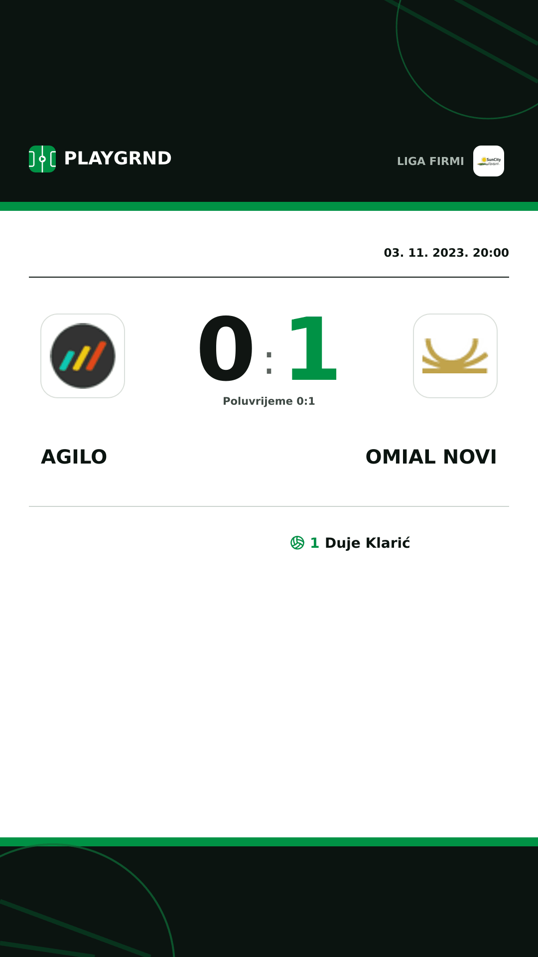 Instagram slika: Agilo 0:1 Omial Novi