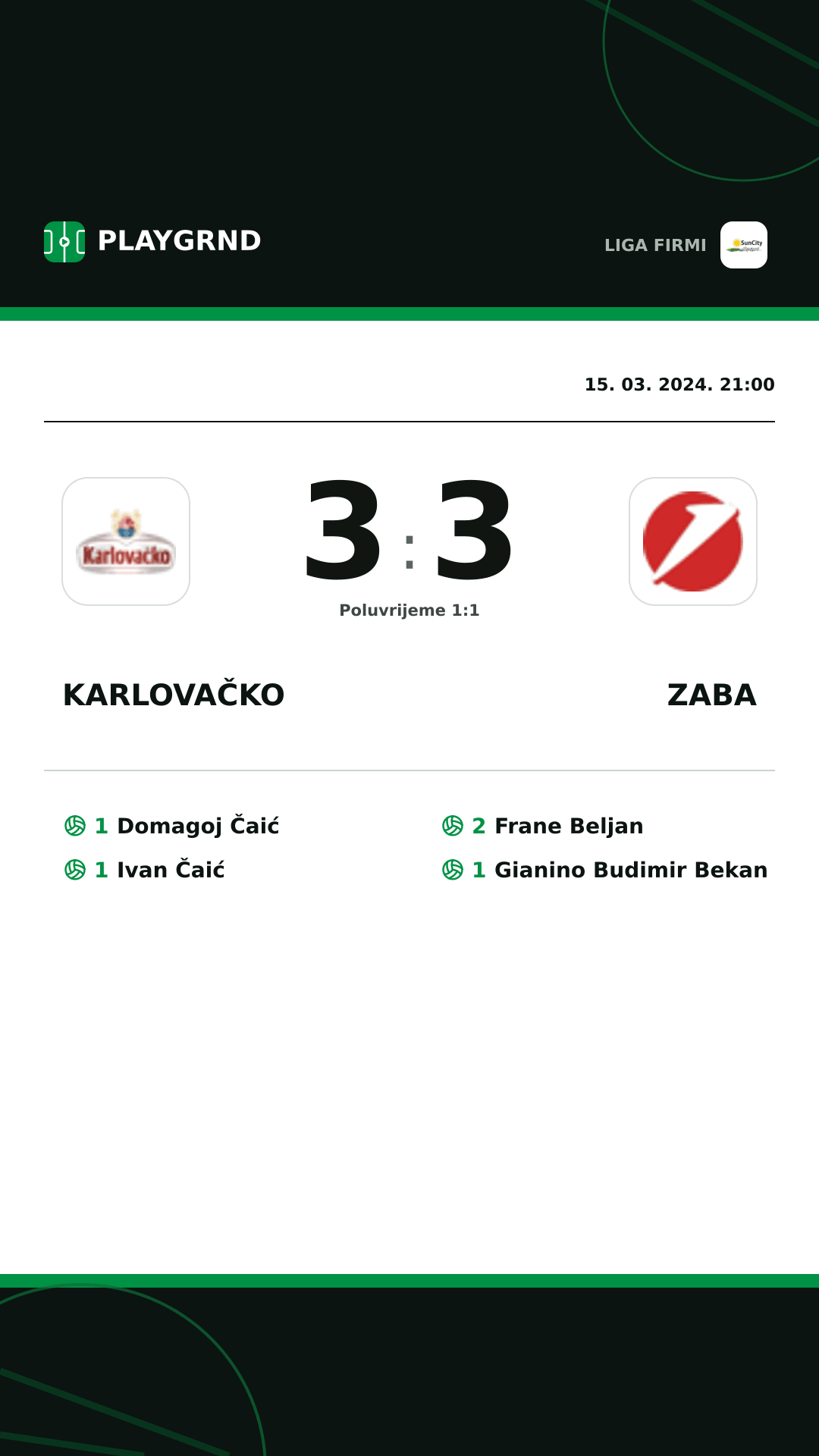 Instagram slika: Karlovačko 3:3 Zaba