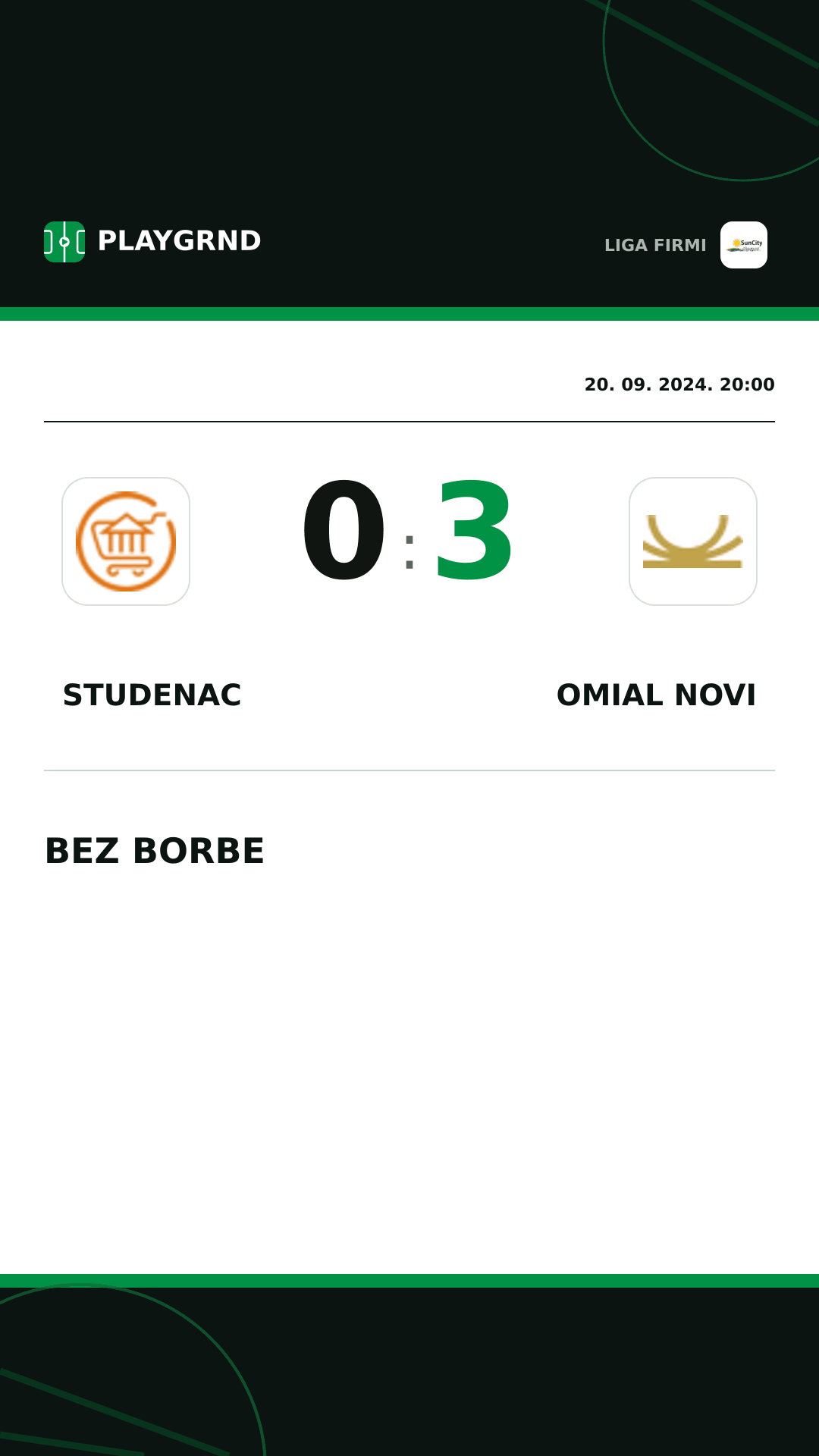 Instagram slika: Studenac 0:3 Omial Novi