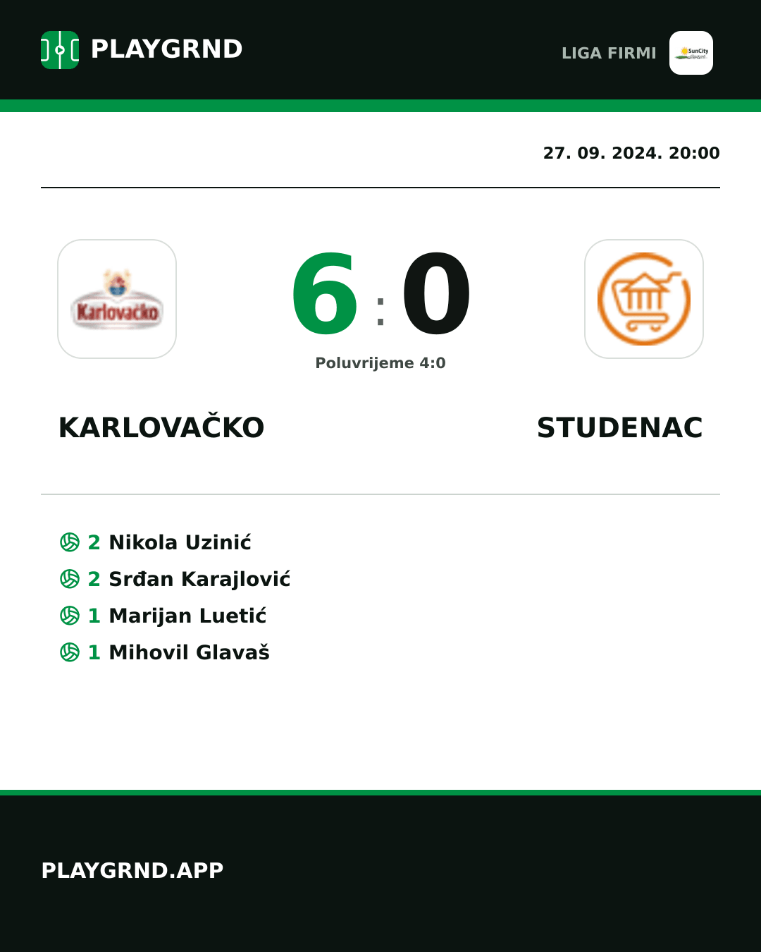 Instagram slika: Karlovačko 6:0 Studenac