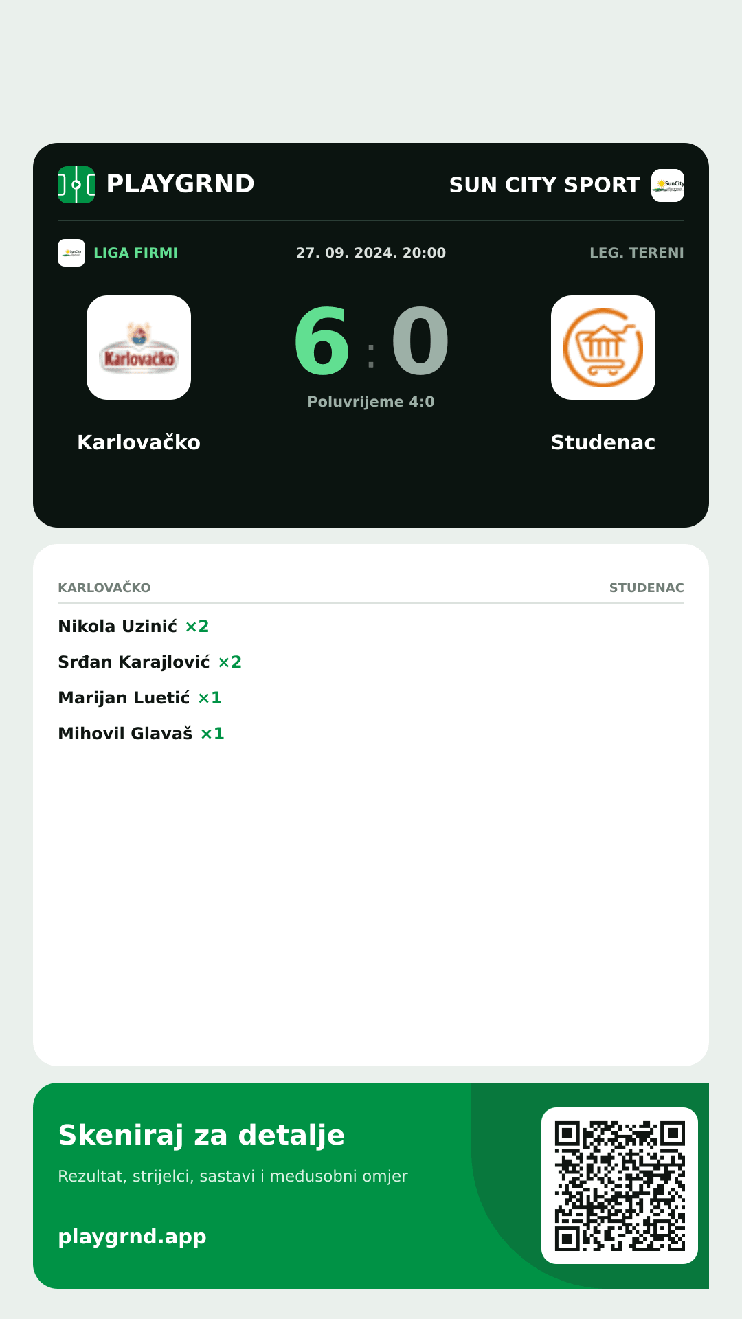Story slika: Karlovačko 6:0 Studenac