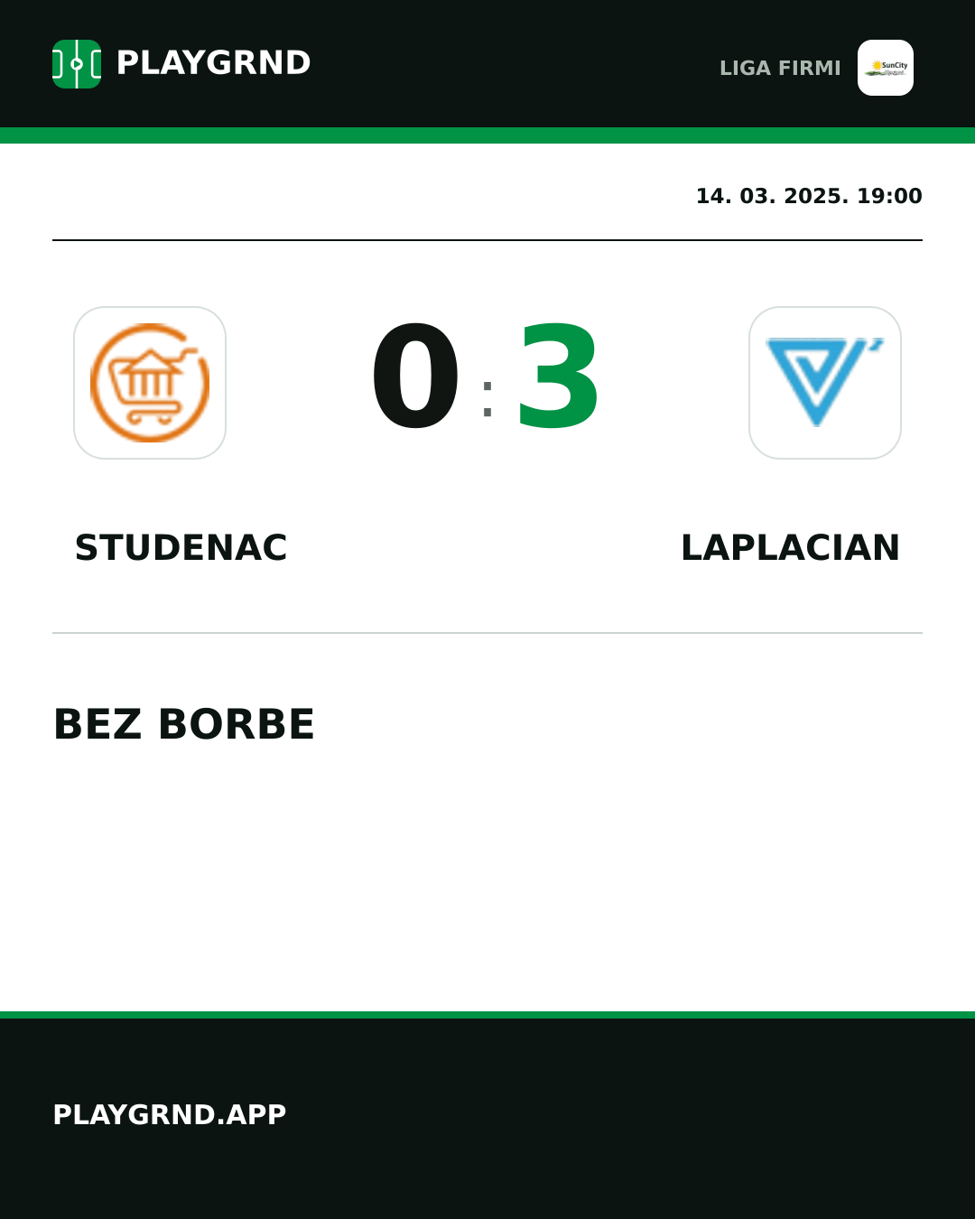 Instagram slika: Studenac 0:3 Laplacian