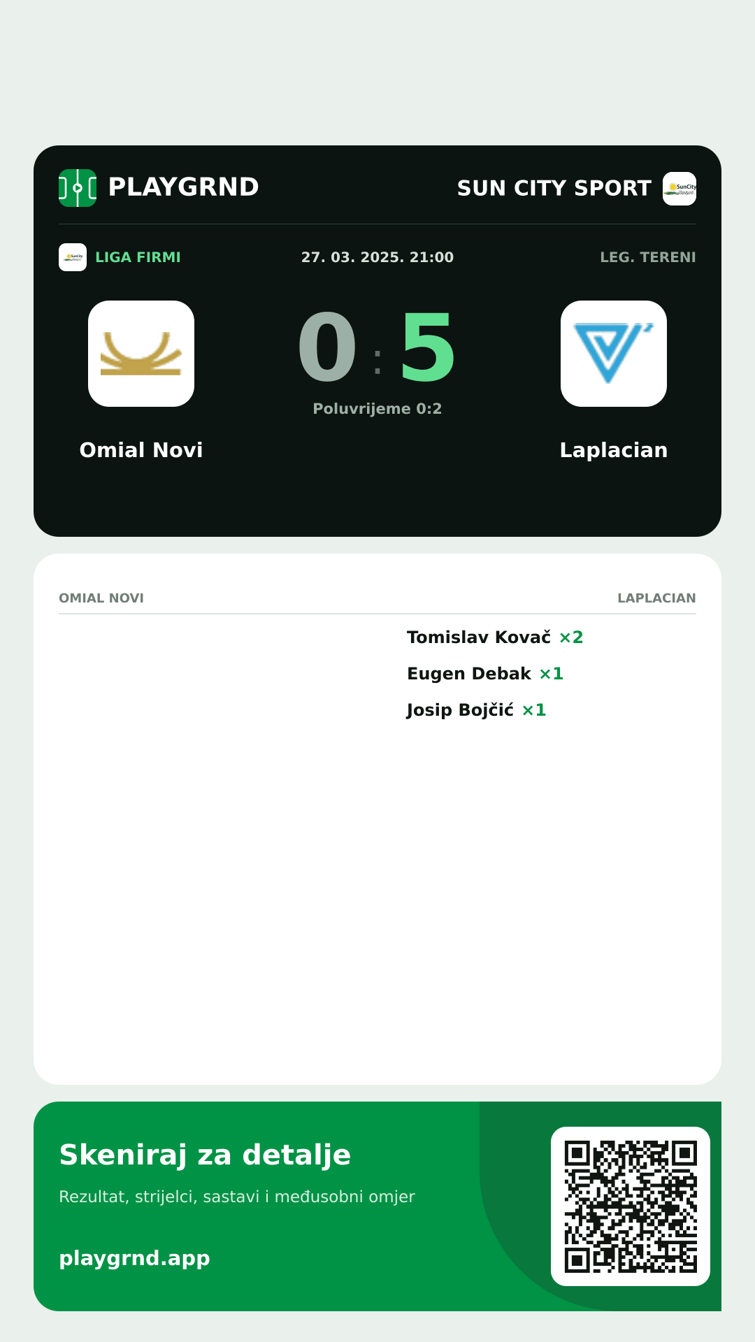 Story slika: Omial Novi 0:5 Laplacian