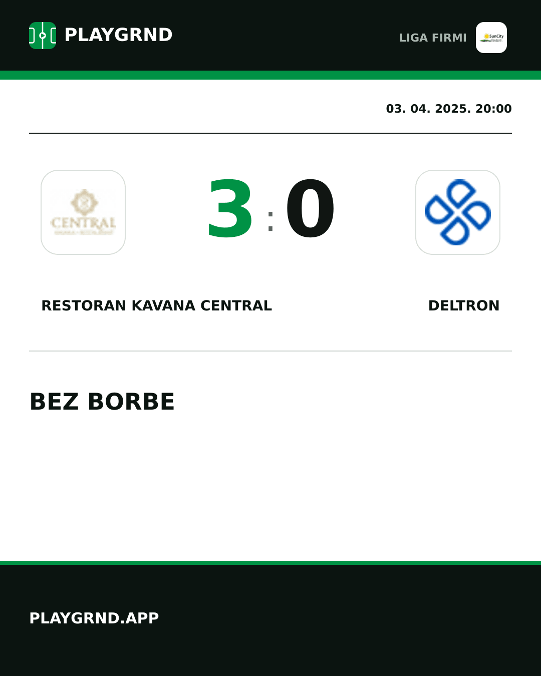 Instagram slika: Restoran Kavana Central 3:0 Deltron