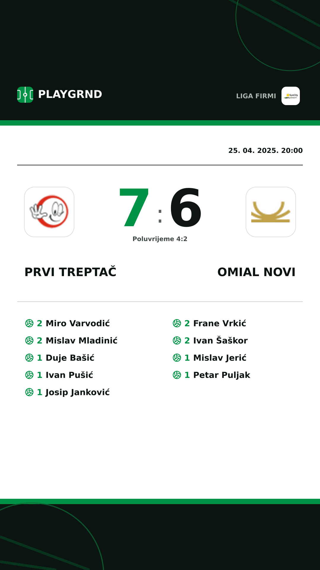 Instagram slika: Prvi Treptač 7:6 Omial Novi
