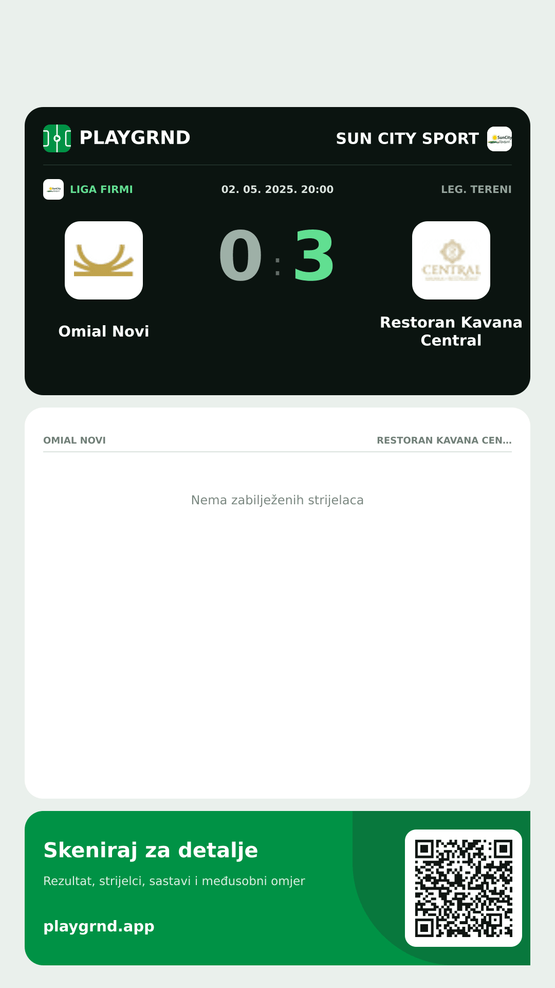 Story image: Omial Novi 0:3 Restoran Kavana Central