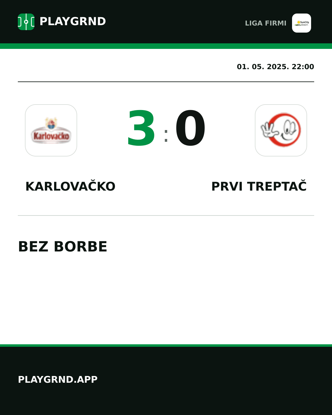 Instagram slika: Karlovačko 3:0 Prvi Treptač