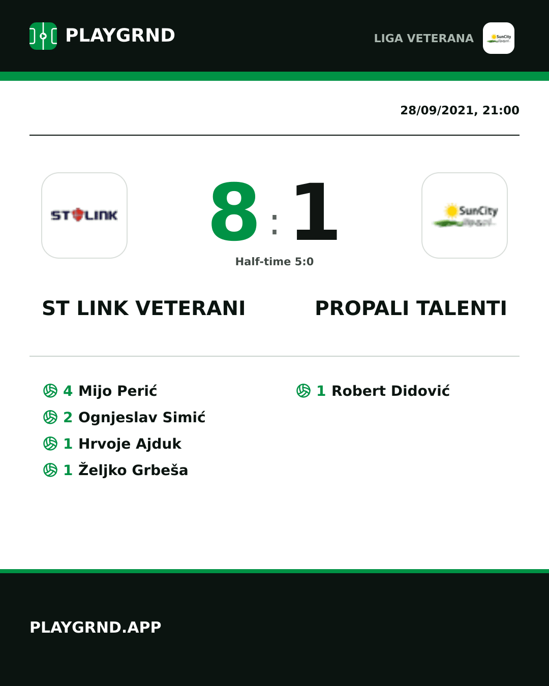 Instagram artwork: ST Link Veterani 8:1 Propali Talenti