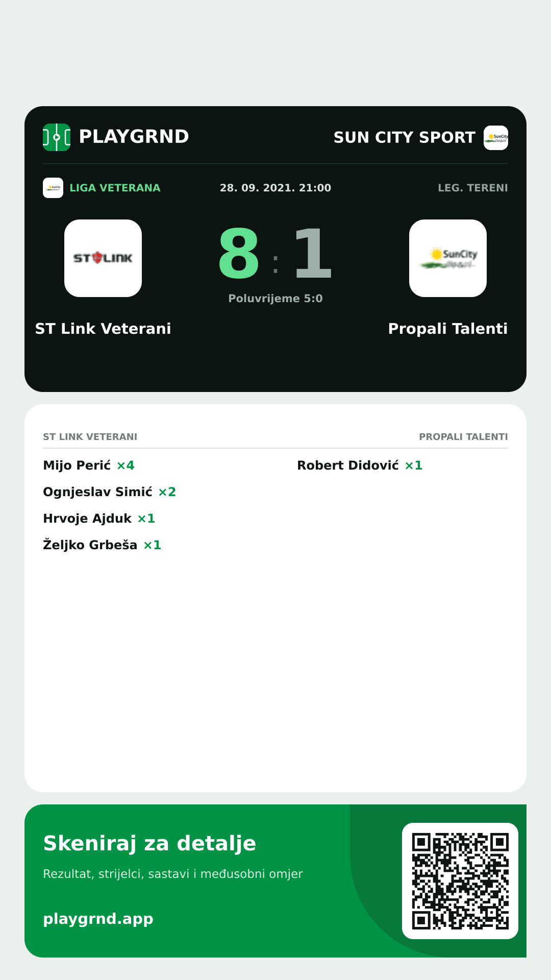 Story slika: ST Link Veterani 8:1 Propali Talenti
