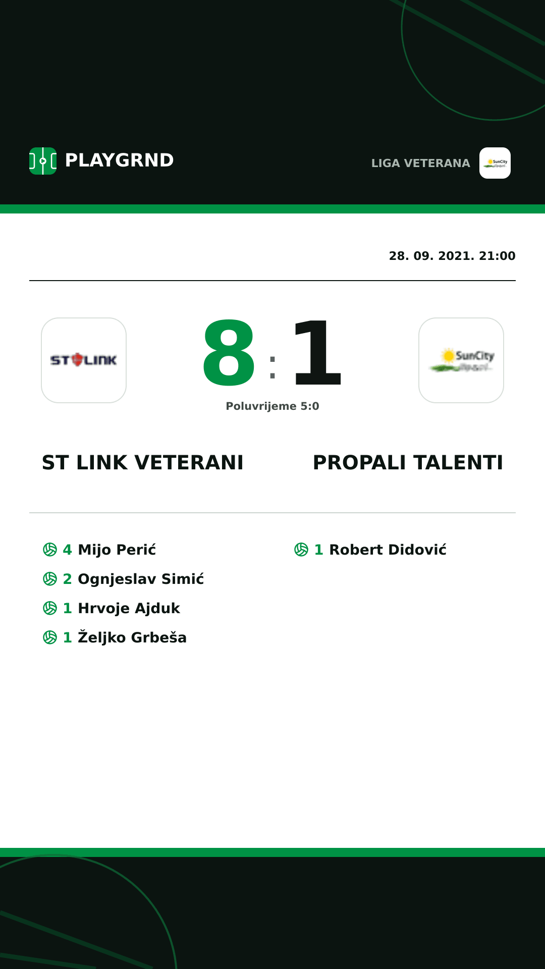 Instagram slika: ST Link Veterani 8:1 Propali Talenti