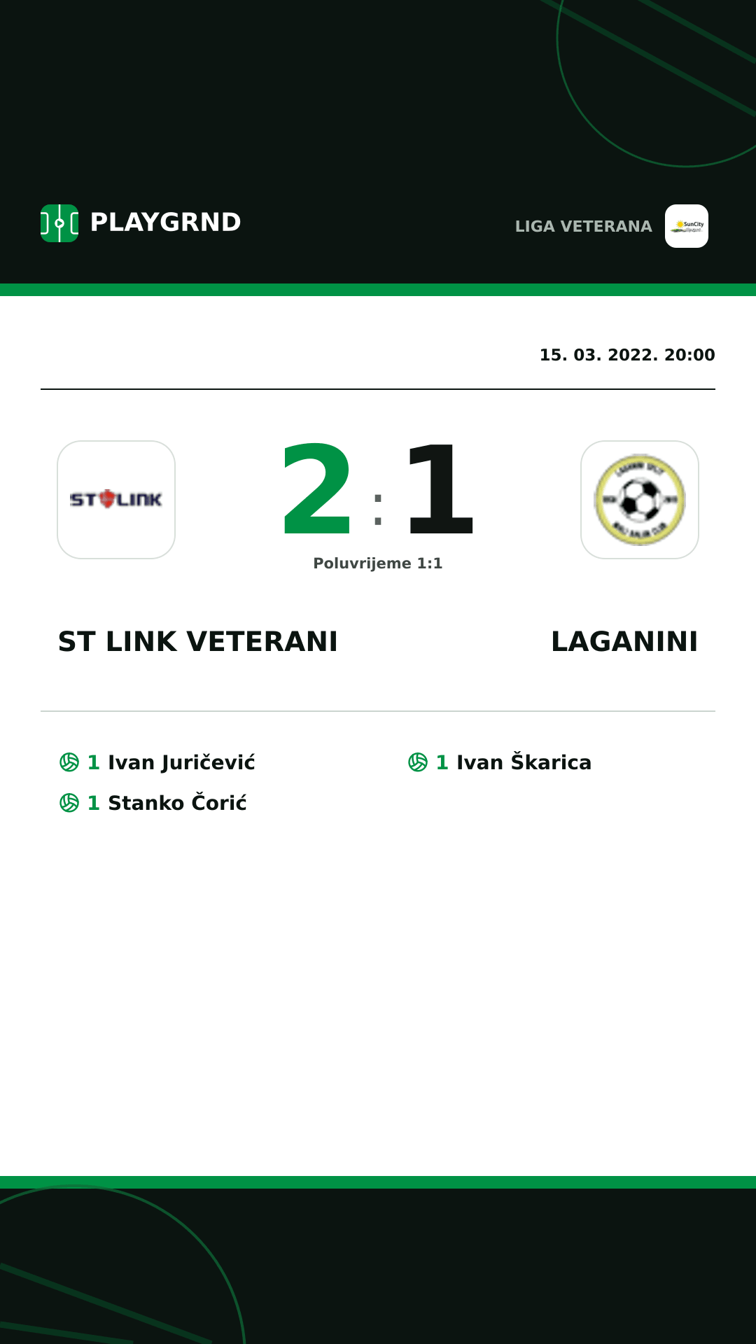 Instagram slika: ST Link Veterani 2:1 Laganini