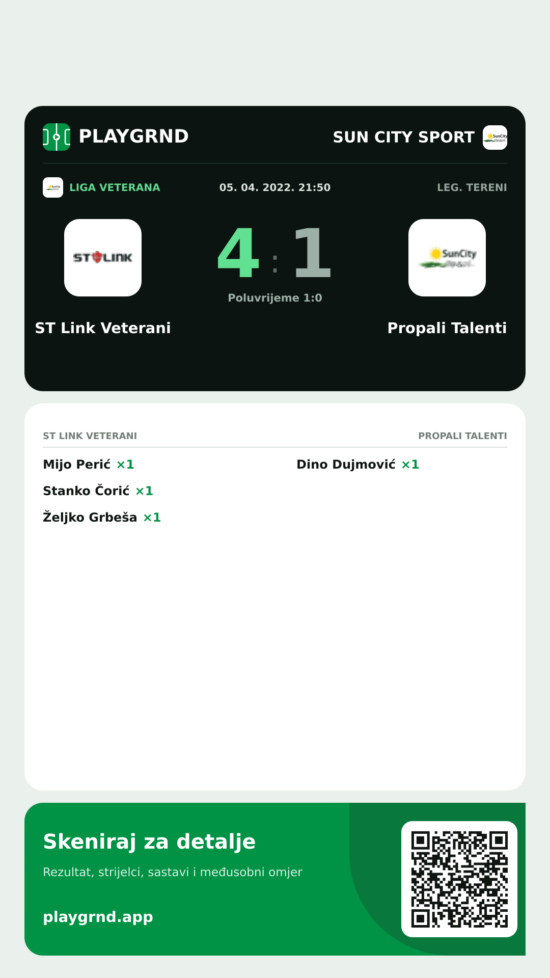 Story slika: ST Link Veterani 4:1 Propali Talenti