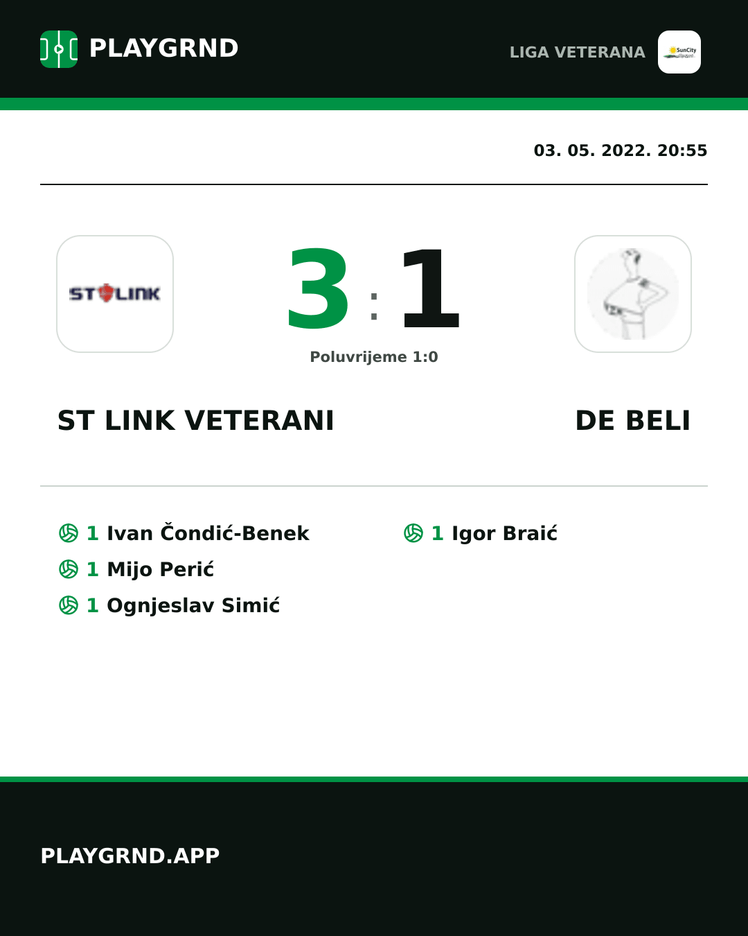 Instagram slika: ST Link Veterani 3:1 DE Beli