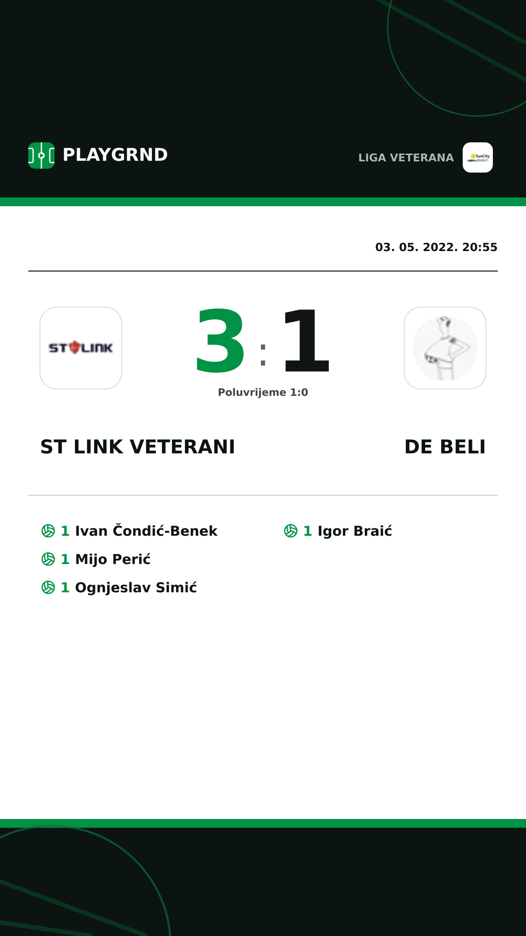 Instagram slika: ST Link Veterani 3:1 DE Beli