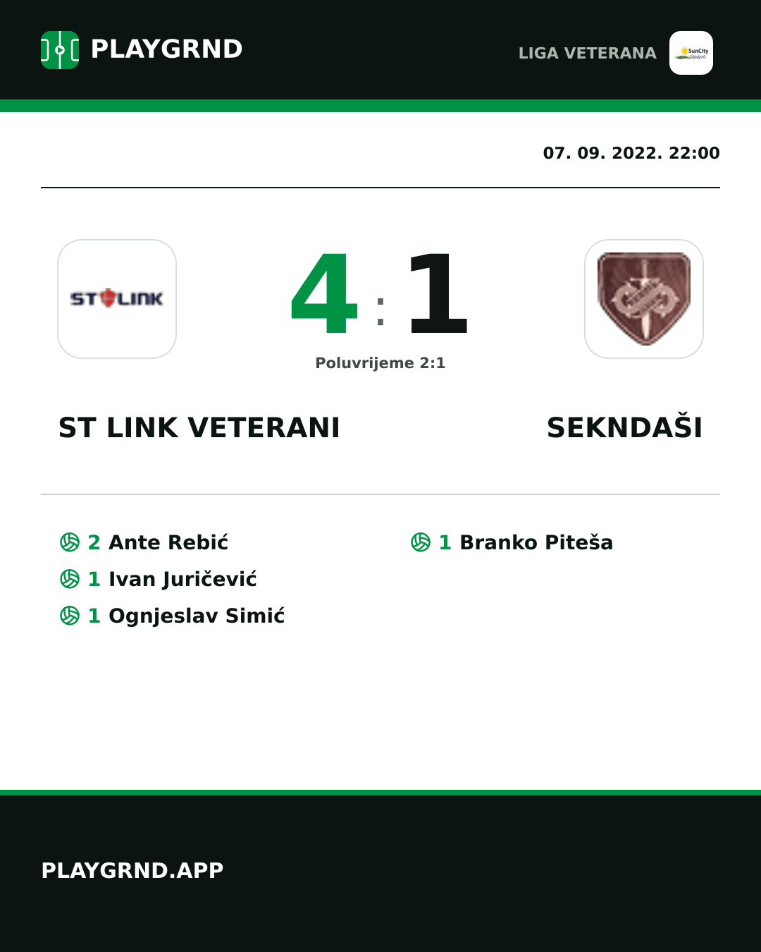 Instagram slika: ST Link Veterani 4:1 Sekndaši