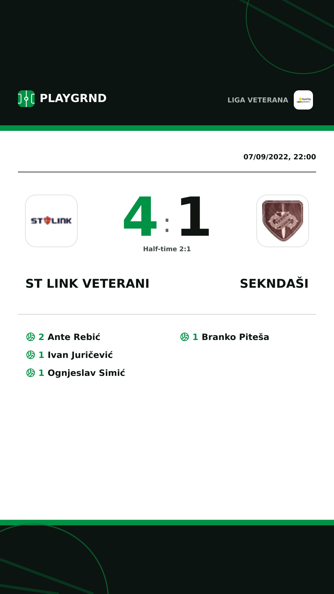 Instagram artwork: ST Link Veterani 4:1 Sekndaši
