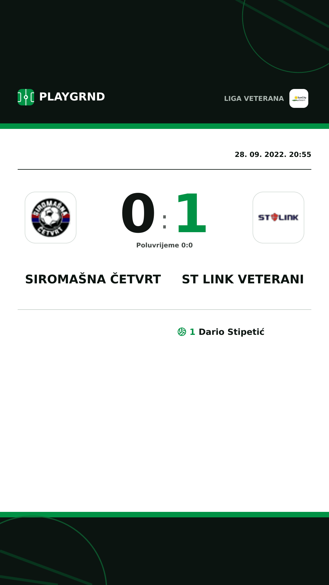Instagram slika: Siromašna Četvrt 0:1 ST Link Veterani